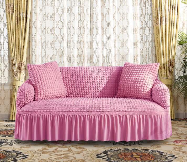Pink Premium Luxury Turkey stretchable sofa cover For Regular Sofa