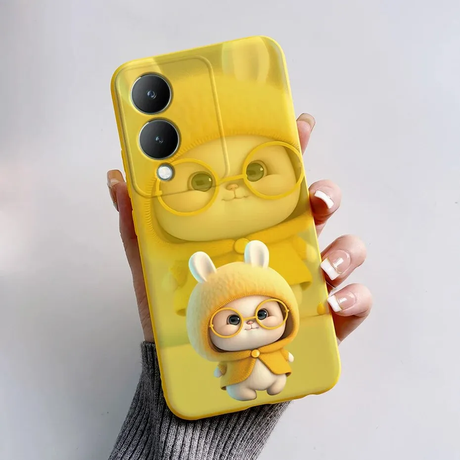 For Vivo Y17s Case Cute Panda Candy Painted Cover Soft Silicone