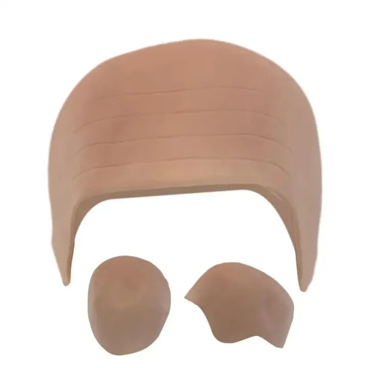 Halloween Skinhead Wig hat Latex Mask Skin Bald Head Movie Halloween Party Prop Cosplay Bald Head Scalp Cover AccessoriesDolls Accessories