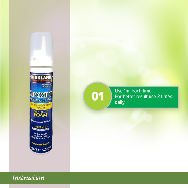 Kirkland%20minoxidil%20Foam%20Mens%20hair%20and%20beard%20regrowth%205%25%20-1%20Month%20supply%20-%20Image%202