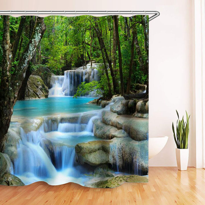 Practical%20180x180CM%203D%20Waterfall%20Nature%20Scenery%20Wall%20Hanging%20Shower%20Curtain%20Bathroom%20-%20Image%205