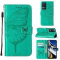 lthmy for Xiaomi Redmi K50 / K50 Pro Butterfly PU Leather Flip Wallet Card Slots with Hand Strap Stand Cover case.