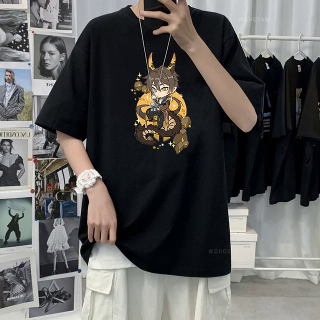 2023%20Fashion%20Game%20Anime%20Genshin%20Impact%20Kawaii%20Klee%20Qiqi%20Gan%20Yu%20Short%20Sleeve%20T-Shirt%20Harajuku%20Summer%20Casual%20Oversize%20Women%20Men%20T%20-%20Image%207