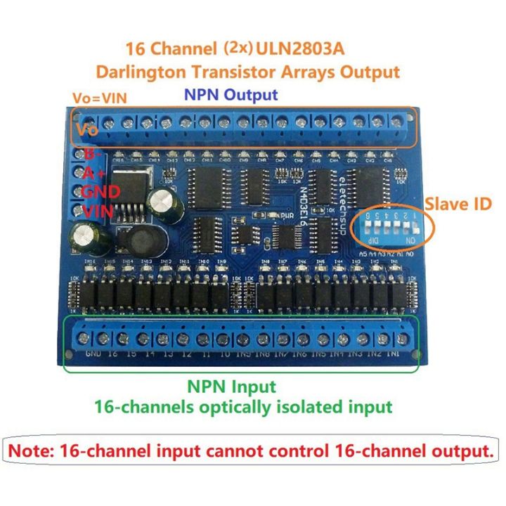 NXFDSIOZ%203X%20DC%2012V%2024V%2016%20Input%2016%20Output%20RS485%20Remote%20Control%20Switch%20PLC%20IO%20Expansion%20Board%20Modbus%20RTU%20Module,%20Only%20Board%20-%20Image%202