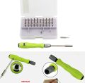 32 in 1 Small Screwdriver Set, Mini Screwdrivers Kit with Extension Rod and Replaceable Screw Driver Bits, Tiny Repair Tool Kit (Green).