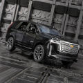 1:32 Cadillac Escalade Off Road Vehicle Alloy Car Diecast Metal Model Sound Light Pull Back Toy Car Central Control Ornaments.