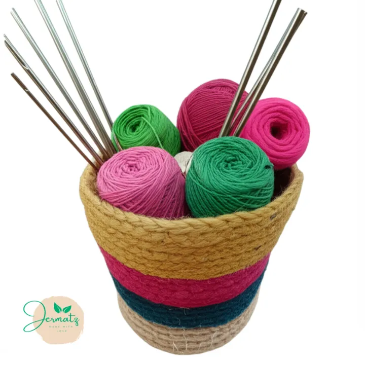 Handwoven%20Striped%20Jute%20Planter%20Basket%20%20Storage%20Pot%201%20Pcs%20-%20Image%202