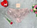 Lace Panties for Women Comfort Cotton Lace Half Back Coverage Panties,Low Waist Bikini Underwear CuteByte Lace Thong Underwear for Women- 1PCS.