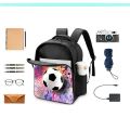 Nylon Backpack with Soccer 3d Print School Bag for Boys with Football Patten Custom Large Capacity Kids Bags Add Your Text Logo. 