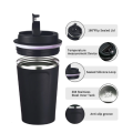 Stainless Steel Vacuum Coffee Mug with Temperature Display. 