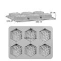 【Mary DAI Store】6-Grid Honeycomb Hexagon Soap Mold DIY Making Mould. 