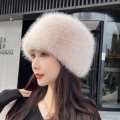 Insulated Hat Warm Round Top Faux Hat Thickened Flat Top Winter Hat for Winter Wear Outdoor Activities Cold Weather Skiing. 