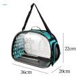 Portable Cat Carried Bag Transport Luggage Purse Tote Handbag Transparent Cat Carrier for Blue S. 