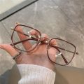 Anti Blue Light Myopia Glasses Fashion Girls Transparent Glasses Leopard Glasses White Korean Style Large Frame Glasses. 