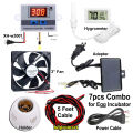 XH-W3001 Temperature Controller Combo 07pcs Pack with Thermometer Hygrometer, DC 12V 3" Fan, Power Cable, Wiring Cable & 12v 2A Adapter 7pcs Combo Package for Egg Incubator.