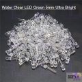 Water Clear LED Green 5mm Ultra Bright-50Pcs. 