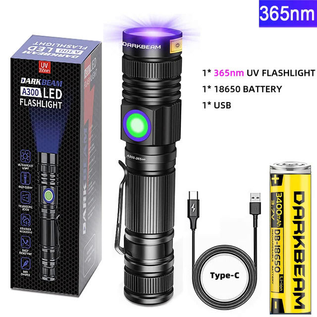 UV%20flashlight%20365nm%20&%20395nm%20Blacklight%20rechargeable%20USB,%20Wood's%20lamp%20ultraviolet%20black%20light%20LED%20Portable-detector%20-%20Image%208