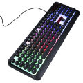 Rainbow LED Backlit Gaming Keyboard Illuminated Keyboard Ergonomic Design Office Work Keyboard for PC Laptop.