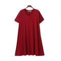modal dress pajamas summer medium to long size nightdresses loose female fat mm 200 pounds pregnant woman v neck short sleeve skirt. 
