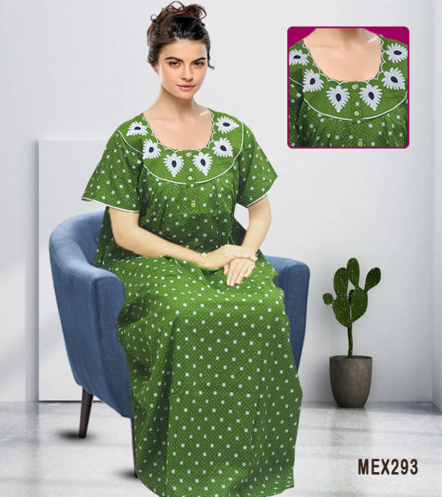 Pure%20cotton%20fabric%20ball%20print%20century%20applique%20maxi%20for%20women%20-%20Image%206