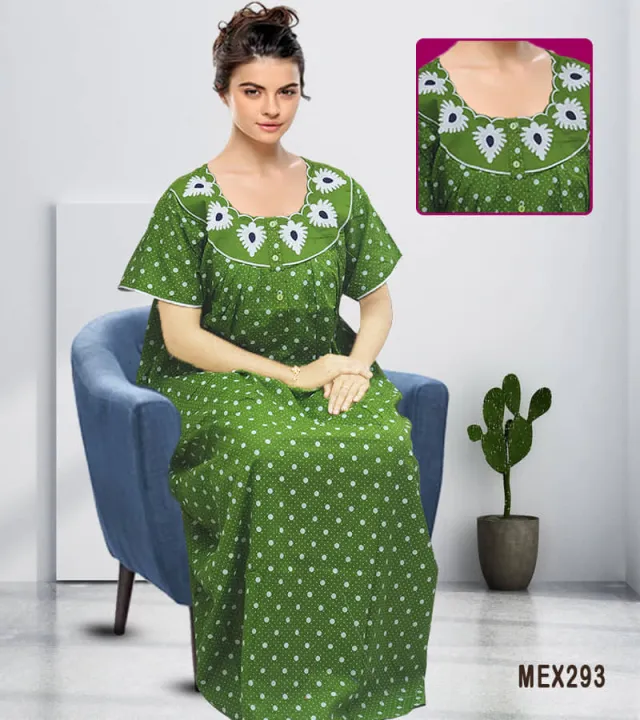 Pure%20cotton%20fabric%20ball%20print%20century%20applique%20maxi%20for%20women%20-%20Image%206