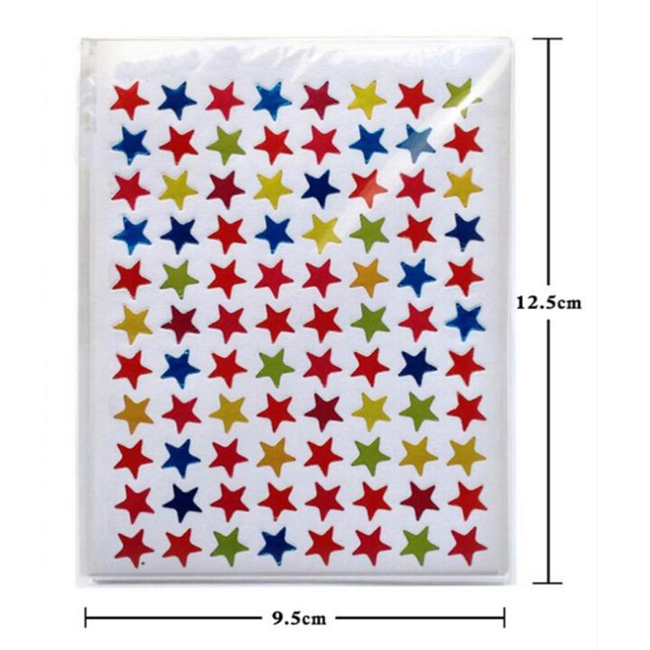 10 Sheets Star Shape Stickers Labels for School Children Teacher Reward DIY Craft