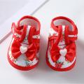 Newborn Baby Flower Print Shoes Summer Baby Girl Cute Bow Floral Print Breathable Princess Shoes Soft Sole Flat Anti-Slip Sandals (0-12 Month). 