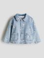 Hello Kitty - Toddler Girl Light Wash Denim Swing Jacket.