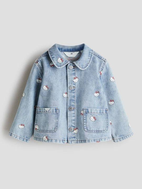 Hello Kitty - Toddler Girl Light Wash Denim Swing Jacket