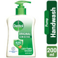 Dettol Handwash Original 200ml Pump, Liquid Soap with protection from 100 illness-causing germs. 