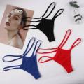 Female Hollow Low Rise Women Lingerie Thong Cotton G-String Strap Panties. 
