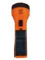Plastic solar powered hand held led flashlight rechargeable solar torch lights with solar board charging. 