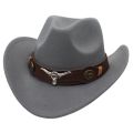 Western Men's Cowboy Hat for Women 2024 Winter Autumn Black Wide Brim Bull Head Cowboy Man Felt Hats Jazz Cowgirl Caps.