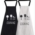 Kitchen apron waterproof oil-proof apron for woman adjustable home cooking bib with pocket hand-wiping clean tool accessory.