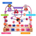 Baby Montessori Early Learning Educational Math Toys Wooden Circles Bead Wire Maze Abacus Puzzle Toys For Kids Boy Girl Gift SnowWhite.