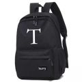 Korean Style Men's Black Bag Backpack Travel Bags Female Junior High School Student Elementary and Middle School Student Schoolbags Men's Fashion.