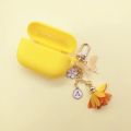 For AirPods Pro 3 Case Dream Purple Silicone Earphone Cases For AirPods Pro Headset Cover Cute Shiny butterfly Flower Key Ring JokeT.