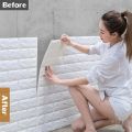 3D Brick Pattern Wall Sticker Self-Adhesive Waterproof Foam Wallpaper for Home Kids Bedroom Background Wall Stickers Decorations.