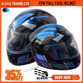 STM Premium Full Face Motorcycle Helmet with Graphic Design, Adjustable Strap, and Removable Visor - New. 