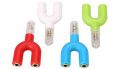 3.5mm 1 Female to 2 Male Headphone & Mic Plugs Audio Y Splitter Cable Cord. 