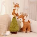 Plushie Xmas Tree Cute Stuffed Christmas Elk Reindeer Plush Deer Toy Pine Ring Bell Ginger Bread Chocolate House Bell. 