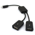 Dual Micro USB OTG Hub Host Adapter Cable for Tablet PC and Smart Phone.