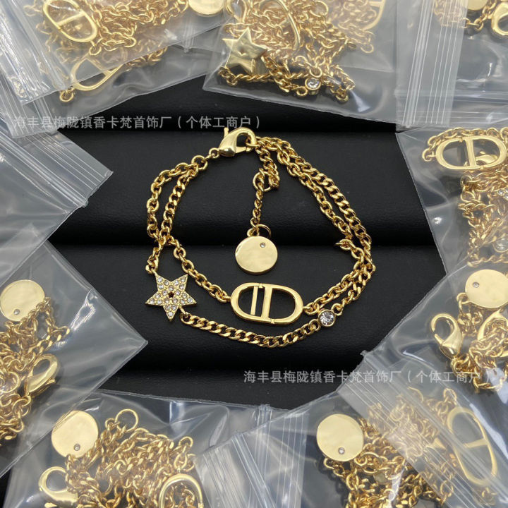 Di%20Home%20CD%20Pearl%20Star%20Bracelet%20Women's%20D%20Home%20High%20Edition%20Diamond%20Butterfly%20Enamel%20Bracelet%20Vintage%20Pig%20Nose%20Bracelet%20-%20Image%207