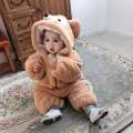 Baby Winter Fleece Jumpsuit With Hood Girls Boys Snowsuits Warm Rompers Outfits-Long- 26. 