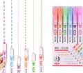 Curve Highlighter Pen, Colored Curved Pens for Note Taking,Dual Tip Pens with 6 Different Curve Shapes Fine Tips, Dual Tip Pens with Different Curve Shapes.