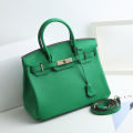 New Large Capacity Lychee Pattern Kelly Birkin Bag Cattlehide Leather Surface Fashion All-Match Trendy One-Shoulder Handbag.