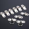 10Pcs Boat Trailers D Ring Durable Tie Down Hook Rope Cleat Load Anchor Metal Flat Seamless D Ring D Button Half Round Buckle. 