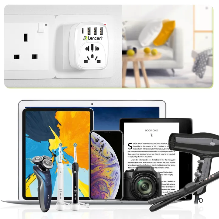 LENCENT%20World%20to%20UK%20Universal%20Travel%20Adapter%20EU/USA%20to%20UK%20Plug%20Adapter%20with%203%20USB%20and%201%20Type%20C%20Port%20European%20Euro%202%20Pin%20USA%20American%20China%20Australia%203%20Pin%20to%20British%203%20Pin%20Socket%20-%20Image%2010