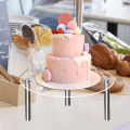 GC Acrylic Cake Stand Clear Cake Display Stand Dessert Table Display Shelf Metal Food Stands Display Holder Round Party Supplies Cupcake Stands For Birthday Wedding Party.
