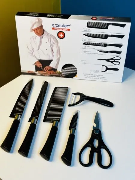 Zepter international Kitchen Knife Set (6pcs) 4x knives 1x scissor 1x ceramic peeler